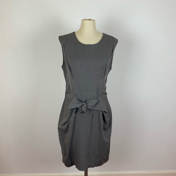 Anthropologie Dresses & Skirts - Anthropologie HD in Paris Grey Silk Bow Dress